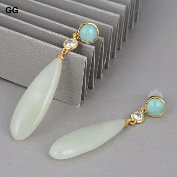 Jade Amazonite Stud Earrings