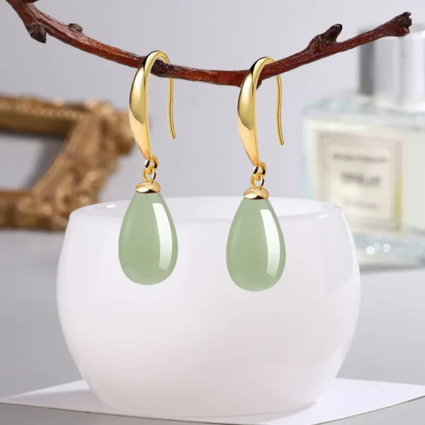 Drops Hetian Jade Earrings
