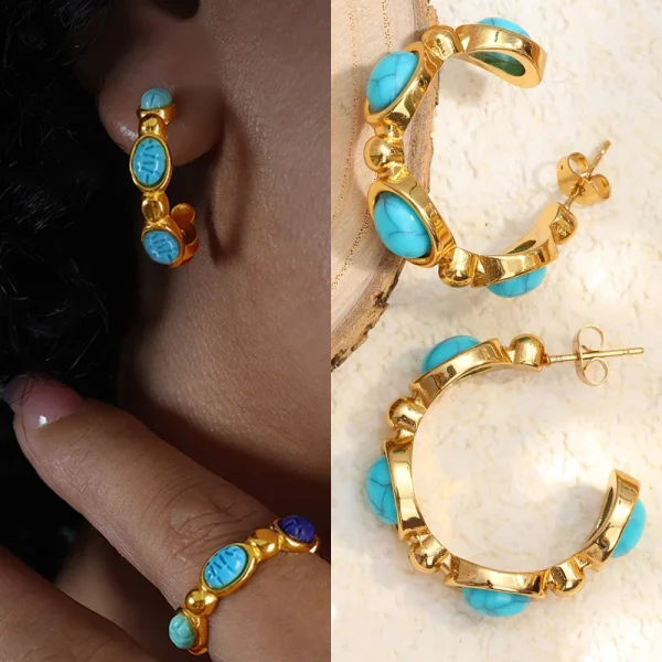 turquoise hoop earrings