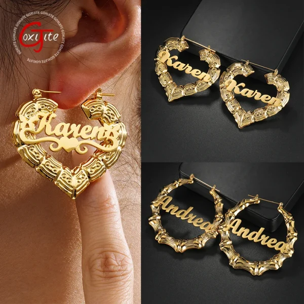 Goxijite Heart Bamboo Earrings