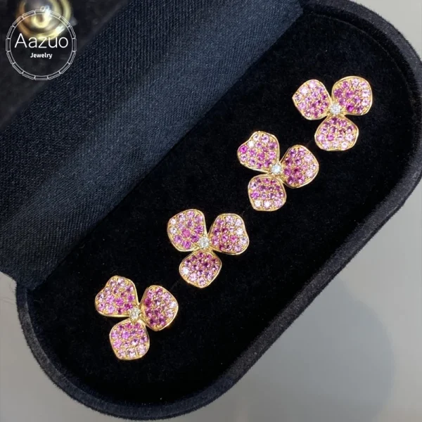 Aazuo 18K gold earrings