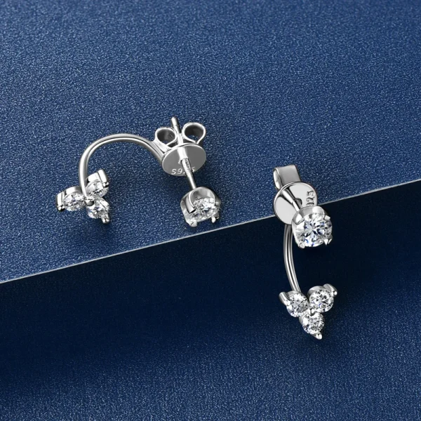 4mm Round Moissanite Diamond Earrings
