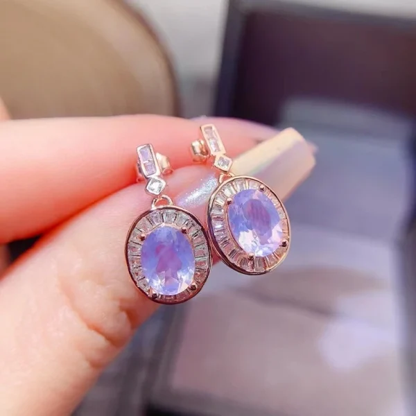 585 Purple Gold Elegant Amethyst Earrings