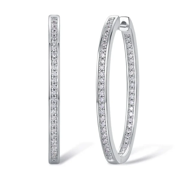 18k Plated Moissanite Hoop Earrings
