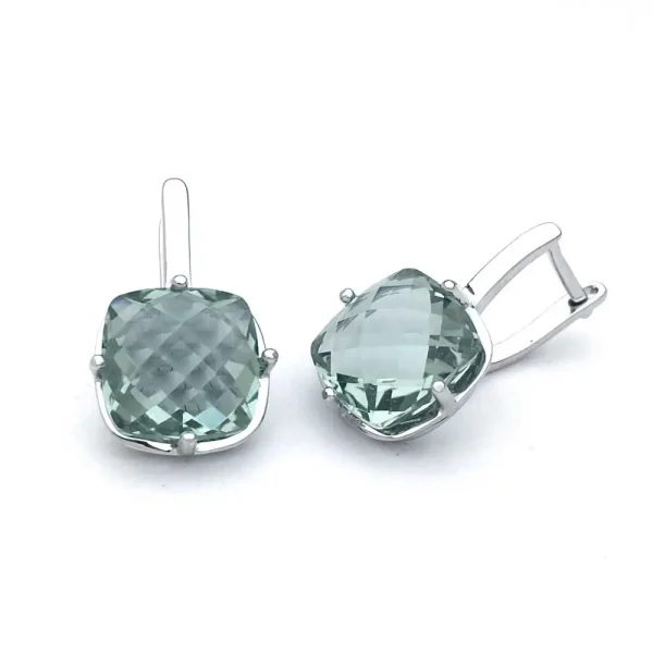 Natural Green Amethyst Earring