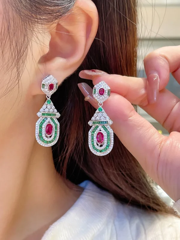 Boucles d'oreilles mode rubis