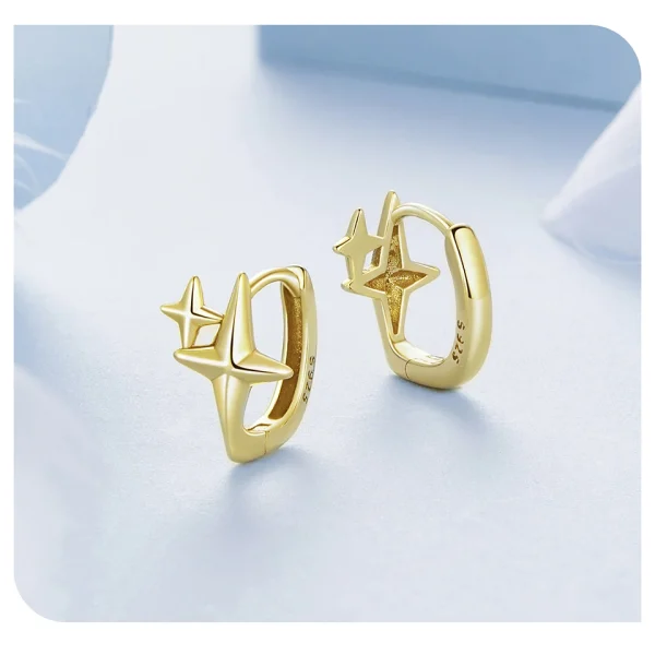 18k color gold starlight hoop earrings