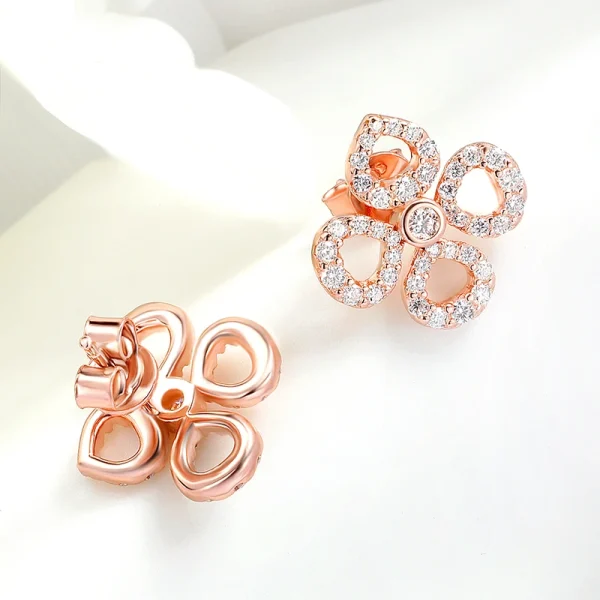 flower all moissanite stud earrings