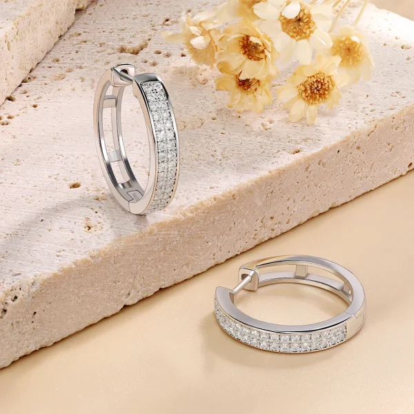 Moissanite diamond hoop earrings