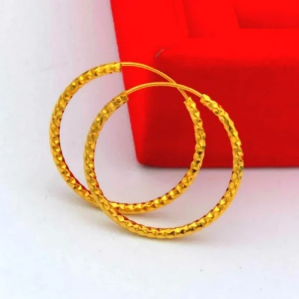 24K gold starry hoop earrings