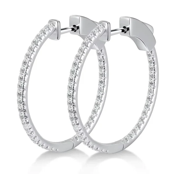 1.14ct moissanite hoop earrings