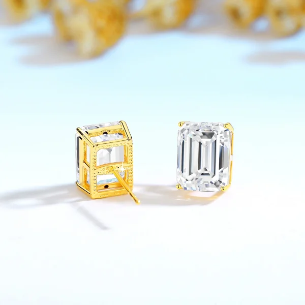 14k color gold moissanite studs