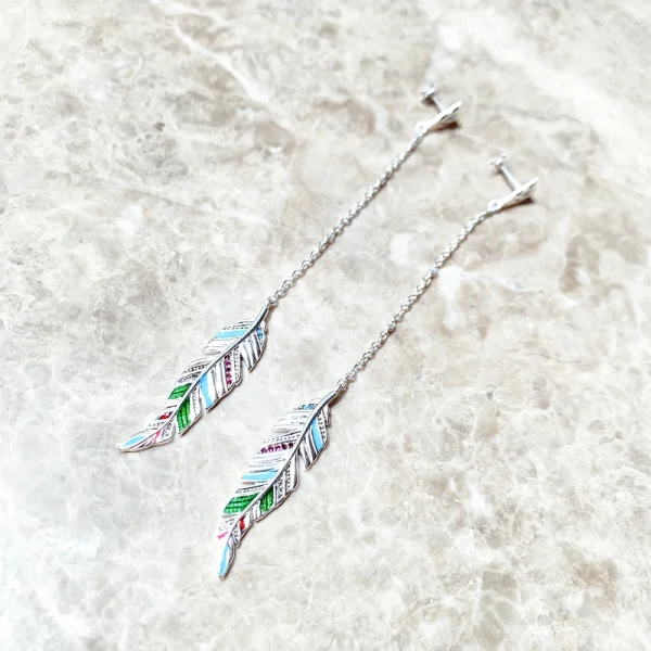 Drop Earrings Feather