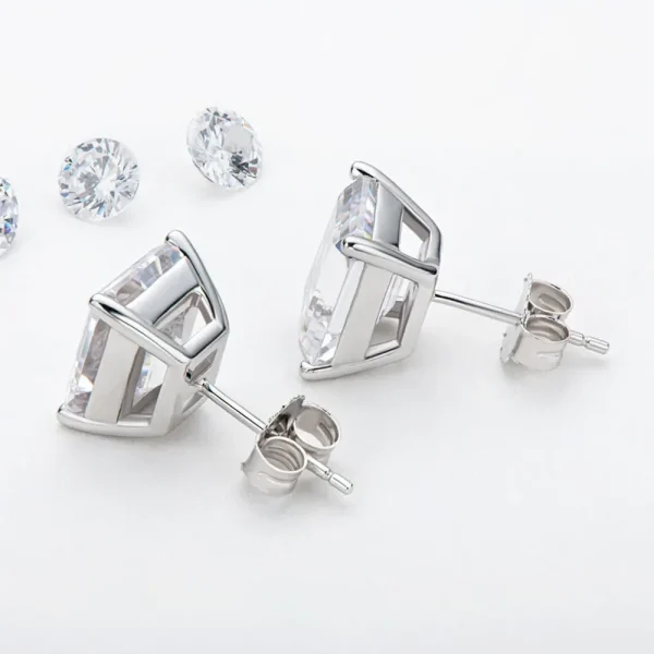 emerald cut moissanite earrings