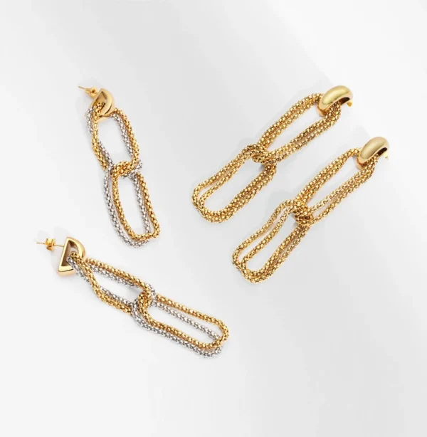 corn chain drop earrings