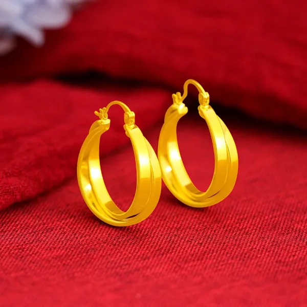 double hoop earrings gold