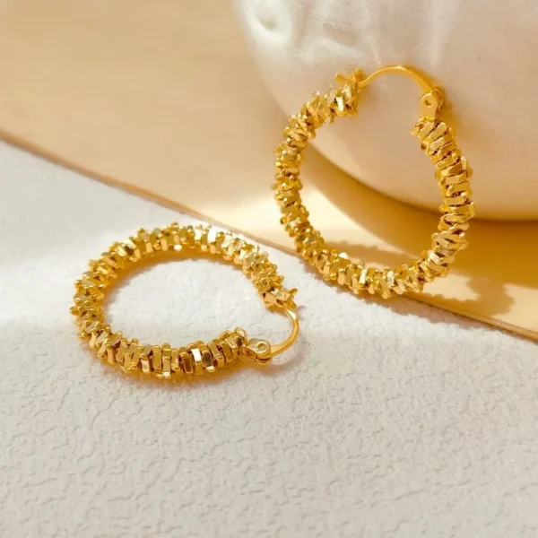 24K Color Gold Hoop Earrings