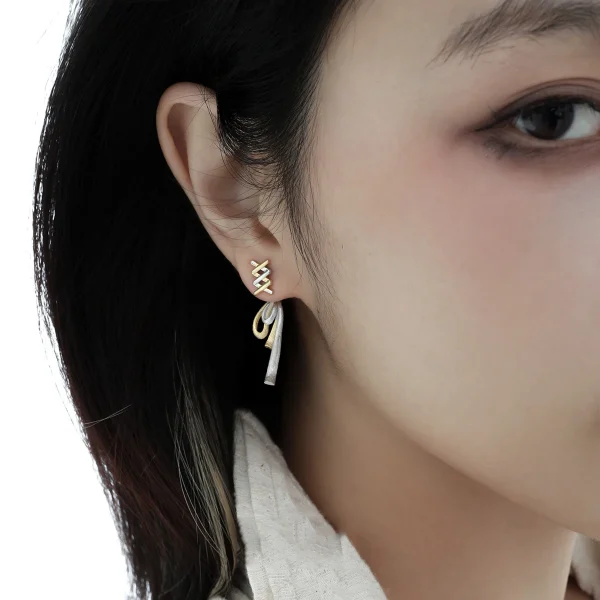 Trendy Bow Pure 925 Sterling Silver Earrings